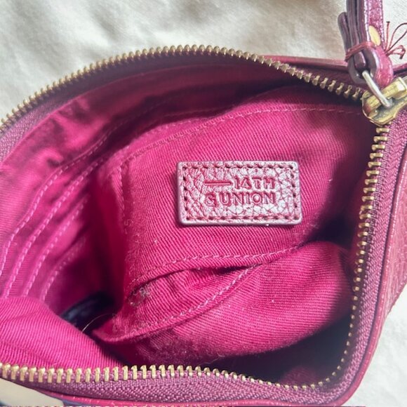 14th & Union Wallet Card and Change Maroon Pebbled 8.5 in x 4.5 in - Picture 4 of 7